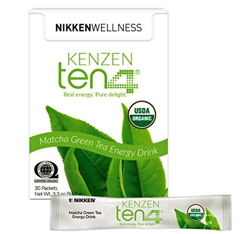 Nikken Wellness Kenzen Ten4 Matcha Green Tea Powder - Pure Green Tea Fat Burner and Natural Energy Powder Drink Mix - Matcha Powder for Weight Loss - Organic Matcha Tea Lose Weight Fast 30 Sachets