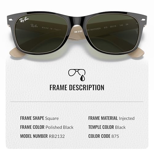 Image of Ray-Ban RB2132 NEW WAYFARER COLOR MIX Square Shaped Sunglasses for Men & Women with Official RAYBAN Eyewear Kit