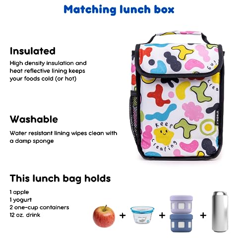 Image of J World Lollipop Kids Rolling Backpack & Lunch Bag Set for Elementary School. Carry-On Suitcase with Wheels, Kiddo