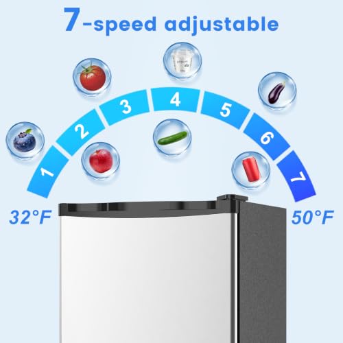 Image of Electactic 1.6 Cu.ft Mini Fridge - Compact Reversible Door Refrigerator with Adjustable Thermostat, Ultra-Quiet Operation, Ideal for Office, Dorm, Bedroom, Apartment (Silver)