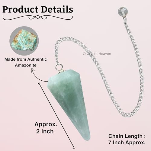 Image of Amazonite Pendulum Dowsing Tool - Natural Crystal Pendulum for Spiritual Guidance - Premium Dowser Pendulum for Accurate Divination and Energy Healing - Perfect for Energy Healing and Chakra Balancing - Handcrafted with Precision and Elegance