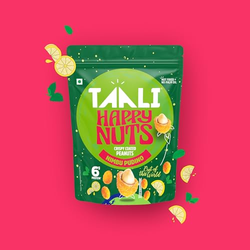 Image of Taali Crispy Coated Peanuts | 140 gm (Pack of 10) | Nimboo Pudina | Healthy Tasty Snacks | 100% Veg., Gluten Free, No Cholesterol, No Trans-Fat