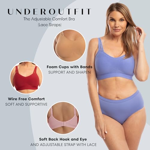 Underoutfit Comfort Shaping Bra - Wireless Everyday Bra with Adjustable Lace Straps4