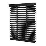 Ventanara® Holzjalousie 50mm Holz Jalousie Matt Jalousette Echtholz (180 x 180 cm, schwarz)