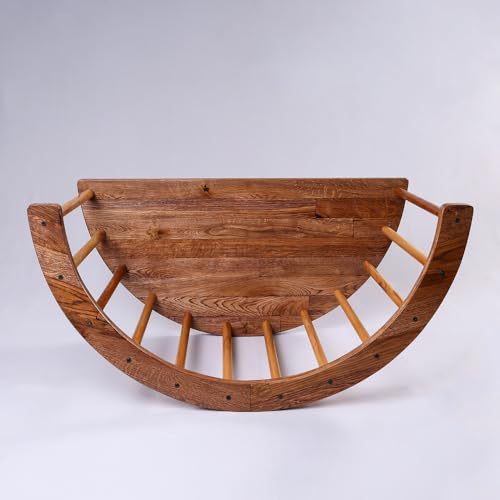Image of Kids Rocking Bed | Arc Climber | Semi Round Table | Child Safe | Smooth Edges | Multiprpose (Non-Foldable Without Mattress, Natural Pine)