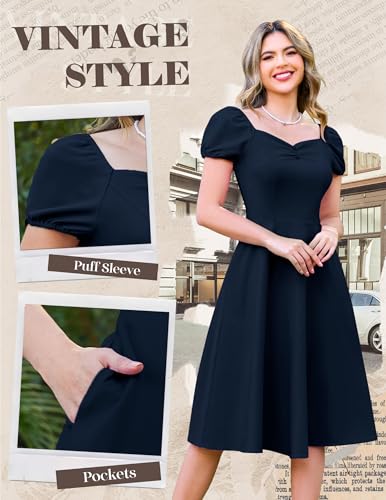 Image of Wedtrend Women's 1950s Dresses With Sleeve 40s Tea Party Dresses Cocktail Dress Swing Vintage Dress