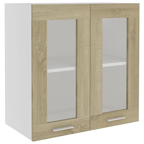vidaXL Vitrine Suspendue Lyon Chêne Sonoma 60 x 31 x 60 cm Bois d'ingénierie