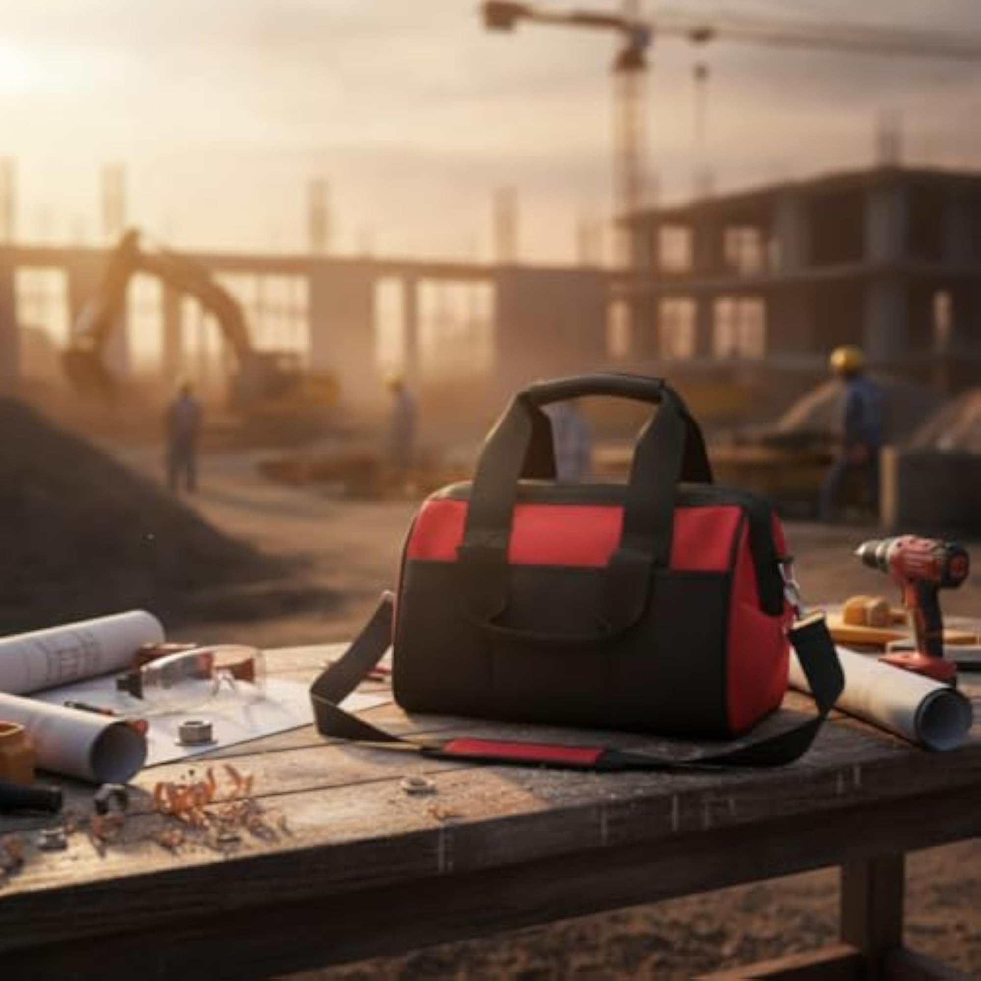 Dirt-Resistant Metalworking Tool Bag Multi-Pocket Portable Tool Bag