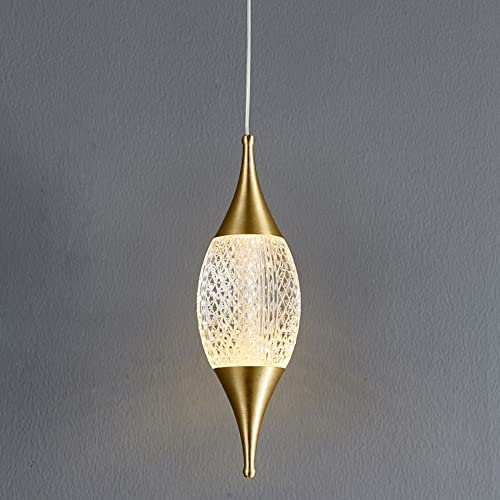 Lampe suspendue LED en laiton de luxe intensité réglable pour salle à manger