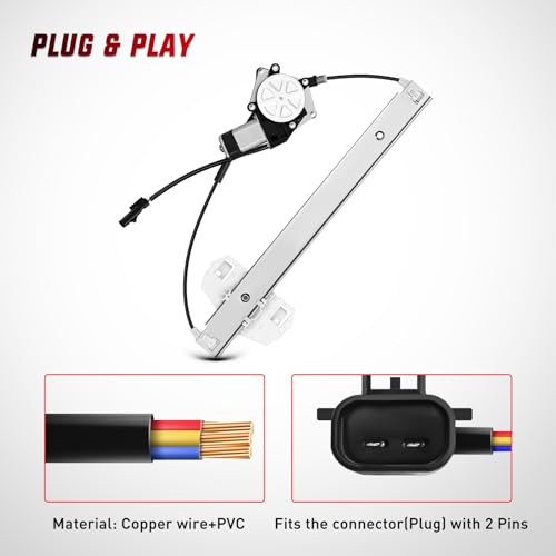 Image of Nilight 748-913 Window Regulator and Motor for Jeep Wrangler 2007-2018