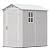 Devoko 4x6 FT Outdoor Storage Plastic Shed, Waterproof Resin Garden Shed with Lockable Door, Floor & Window, All-Weather Tool Shed for Backyard, Patio, Lawn, Poolside
