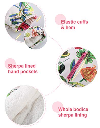 SOLOCOTE Girls White Winter Floral Print Coats Sherpa Lined Heavy Toddler Warm Hooded Puffer Jackets 170762-White-1.5-2T