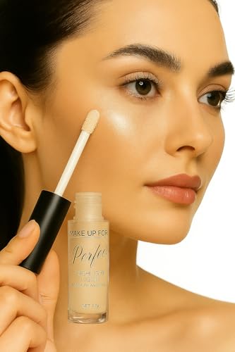 Image of MAKE UP FOR LIFE Perfect Glow Liquid Highlighter - High-Pigment, Dewy Finish, Long-Lasting Radiance for Face, Eyes & Body