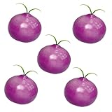 Kmiunty 5 Pcs Artificial Onion Lifelike Fake Onion Simulation Onion Vegetables Model Photography Prop for Home Kitchen Party Decoration