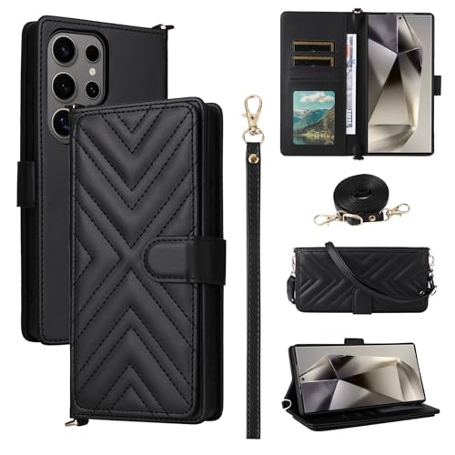 Étui portefeuille Samsung S25 Plus avec rabat et protection intégrale