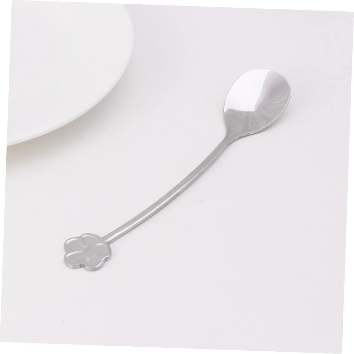 4pcs Soup Spoon Drinking Spoon Tea Mug Spoon Dinner Spoon Decorative Spoon Teaspoon Flower Sugar Spoon/416 (Color : 1 Size : 13.6 * 2.5 * 0.5cmx3pcs) (1 13.7 * 2.5 * 0.5cm)