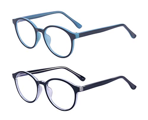 Image of Square Blue Light Blocking Glasses 2 Pack for Kids Clear Computer Blocking Glasses For Boys Girls Age 3-12