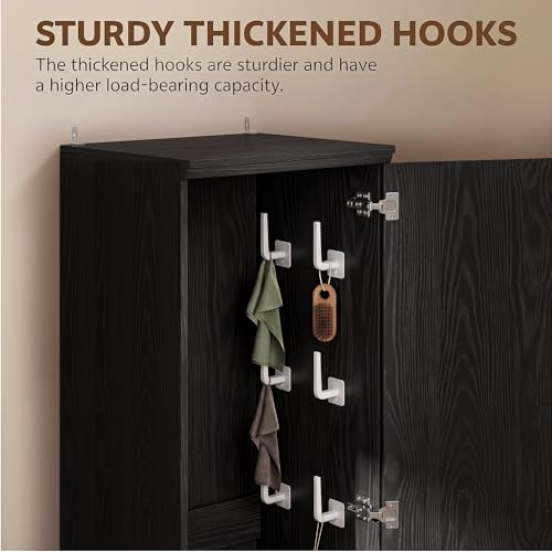 Homiflex Broom Closet Storage Cabinet, 65" H Slim Utility Closet Black by Homiflex - Used condition - Image 4