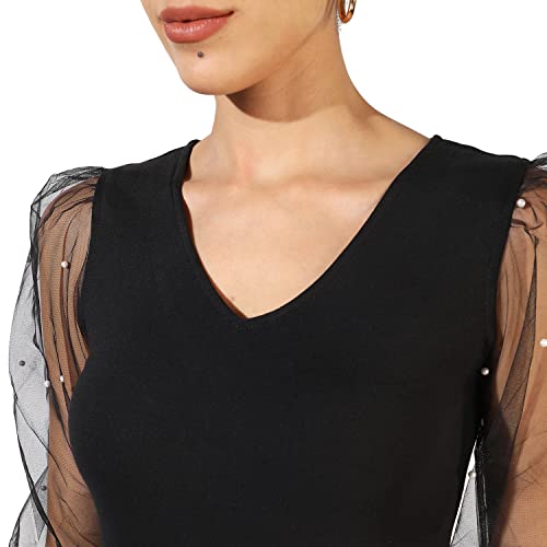 Image of PINACOLADA Women's Solid Dress for Casual Wear | Regular Sleeve | Quality Stretchable Fabric | Dress Crafted with Enhanced Stretch and Comfort Fit for Everyday Wear