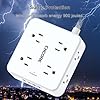 Surge Protector Power Strip - CHCORE 5Ft Braided Extension Cord with 8 Outlets with 4 USB (2 USB C) Charging Ports, Flat Plug Multi Plug Outlet Extender Charging Station for Home Office, ETL, White #5