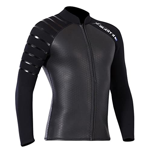 Chaqueta para hombre de neopreno para buceo, top de snorkeling y pesca submarina con cremallera frontal, protección UPF50, secado rápido y transpirable miniatura 7
