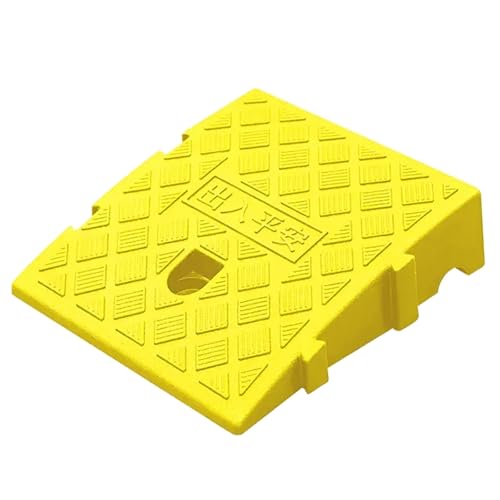 Rampa portátil para bordillos 9.8x17.7x7.5 pulgadas amarilla