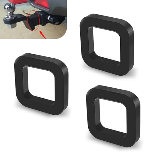 CyperFair 3Pcs Car Hitch Receiver Silencer Pad, Heat-resistant Shock-absorbing Cushion Pad, Universal Trailer Hitch Buffer Mat for Rear Receiver Bumper, Fit Most Cars (Black)