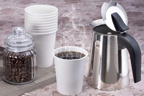 Image of NYHI 200 Pack Disposable White 4oz Small Paper Cups Hot Cold Coffee Cup for Water Juice Espresso Tea Ideal for Water Coolers Parties