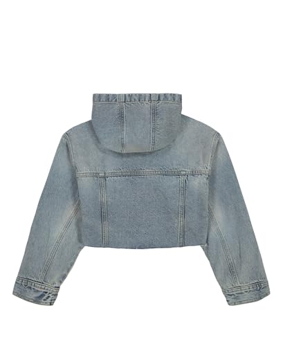 Calvin Klein Girls' Hooded Denim Jean Jacket, Button Closure, Casual Style2