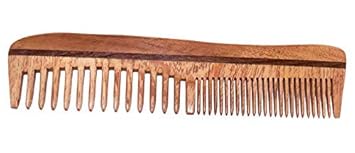 Majik Neem Wood Comb For Kids And Adults Control Hair Loss Wooden Comb For All Types Of Hairs Natural Brown 10 Grams Pack Of 1