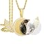001 DIY Gold Angel Wing Blank Pendant