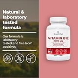Bandini® Vitamin B12 High Strength | 365 Vegan Tablets for 1 Year's Supply | 1000 µg/mcg Methylcobalamin VIT B 12 | Energy Boost, Tiredness, Fatigue, Immunity Support | Non GMO, Laboratory Tested - Image 4