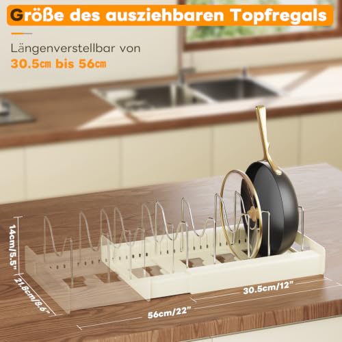 Topfdeckelhalter, Erweiterbar Deckelhalter mit 10 Verstellbaren Trennwänden – Ansicht 3