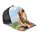 RAUP Casquette de Baseball Hommes Femmes, Golden Retriever regardant par fenêtre de Voiture réglable Camionneur Maille été ventilé Baseball Chapeau de Soleil Chapeau de Plage
