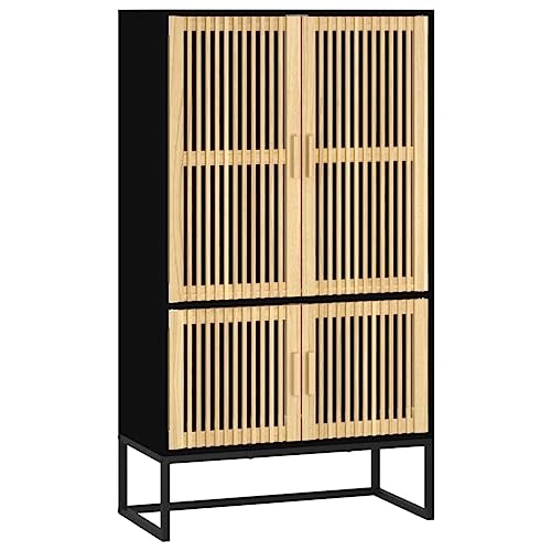 vidaXL Aparador Alto Madera contrachapada Negro 70x35x125 cm