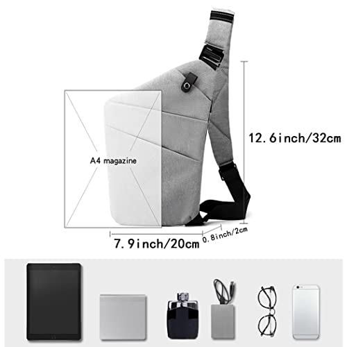 Sling Crossbody Bags Anti-thief Slim Personal Flex Bag Safe Purse Bags for Women Men Waterproof (Black, Right) 5