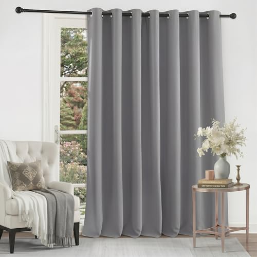 RYB HOME Blackout Sliding Door Curtain with Thermal Insulated for Patio