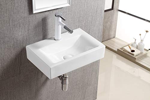 Elanti Collection Ec1601 Elanti 1601 Porcelain Rectangular Wall-Mounted Compact Sink, (18 X 12.1 X 4 Inches) #TOP5