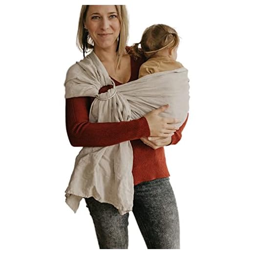 Hip Baby Wrap Ring Sling Baby Carrier - Extra Soft Bamboo Linen Baby Wraps Carrier Machine Washable Baby Tush Carrier Made with All Natural Plant Based Dyes Perfect Baby Shower Gifts Flax Chambray