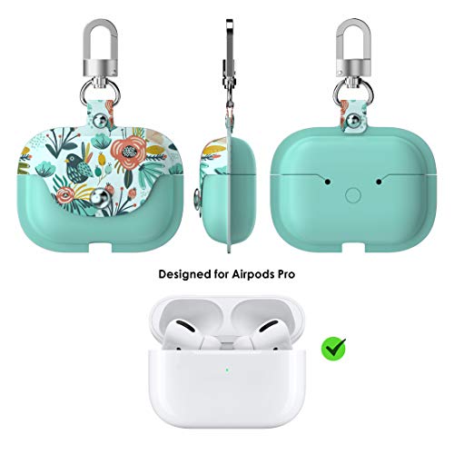 Wenew Leather Case For Airpods Pro 2019, Glitter Sequin Sparkle Crystal Cute Pu Protection Case Shockproof Drop Proof Protector Pouch Skin Metal Clasp Keychain (Green) #TOP6