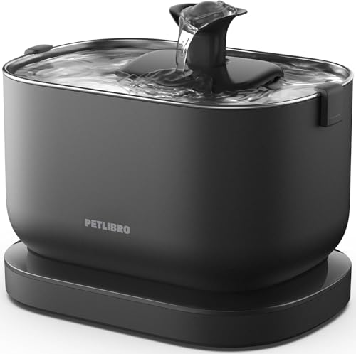 Image of PETLIBRO Cat Water Fountain, Cordless Pet Water Fountain Battery Operated, 2.5L /84oz Dockstream Water Fountains for Cats Indoor, Cat Fountain with Stainless Steel Tray, Easy to Clean BPA-Free