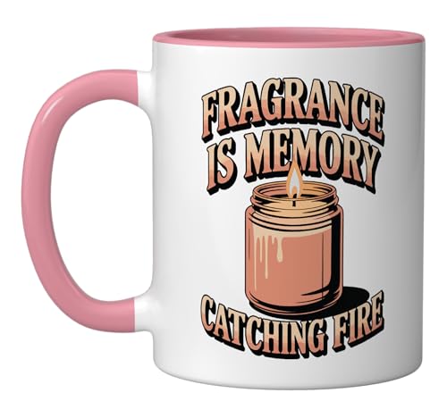 Fragrance Is Memory Scented Candle Nostalgia Ceramic Mug, Pink/White