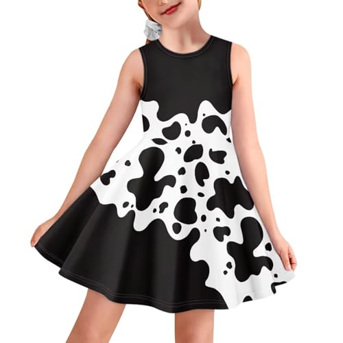 Sleeveless Dress for Girls Midi Length Dresses A-Line Skater Dresses,Size 6-16 Years