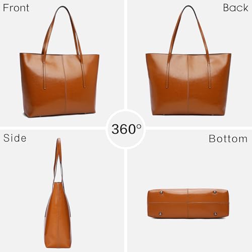Image of LAORENTOU Women Crossbody Handbags Genuine Leather Satchel Handbags for Women Top-handle Shoulder Tote Purses