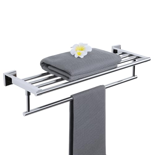 Alise 24 Inch Towel Racks for Bathroom, Towel Rack Wall Mounted with Tower Bars, SUS 304 Stainless Steel Bathroom Shelf, Heavy Duty Hand Towel Holder (Polished Chrome
