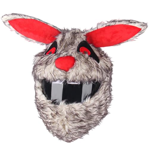 Housse casque lapin diable en peluche moelleuse pour couvre-chef