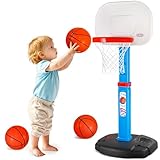 AOKESI Toddler Basketball Hoop Indoor for Age 1-3, Adjustable Mini Basketball Hoop, Kids Basketball Goal Outdoor Sport Poolside Game Birthday Christmas Toys Gifts for Baby Boys Girls 2 3 4 5