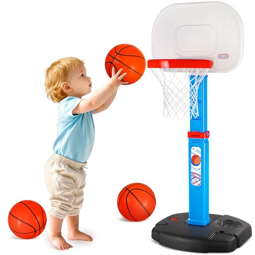 AOKESI Toddler Basketball Hoop Indoor for Age 1-3, Adjustable Mini Basketball Hoop, Kids Basketball Goal Outdoor Sport Poolside Game Birthday Christmas Toys Gifts for Baby Boys Girls 2 3 4 5