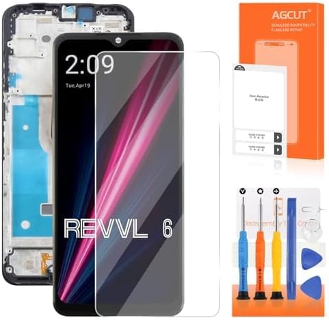 AGCUT Para T-Mobile Revvl 6 5G Reemplazo de pantalla para T-Mobile Revvl 6 Pantalla LCD TMAF025G Digitalizador LCD Asamblea de pantalla táctil