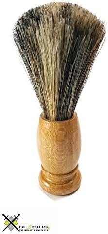 Barber Salon Shave Shaving Razor Brush Tool Wood Handle Men's Gift Brown